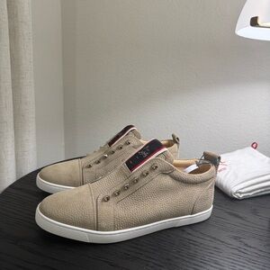 Christian Louboutin F.A.V Fique A Vontade Sneaker Tan 42